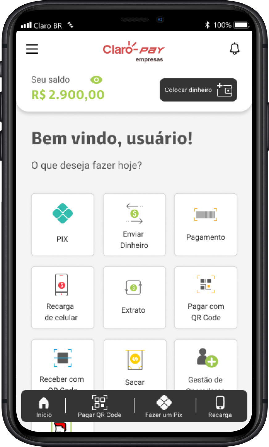 Tela de confirmação de identidade